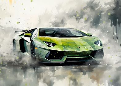 Green Lamborghini