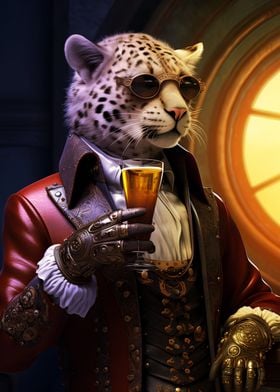 Cheetah Steampunk Drinking