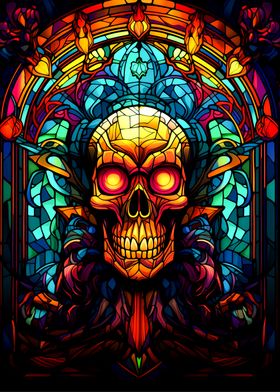 Stained Glass Skull