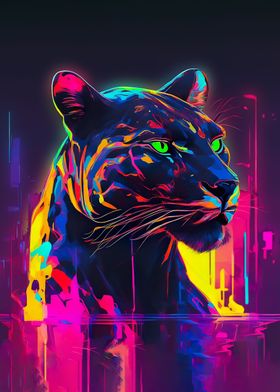 Black panther neon light