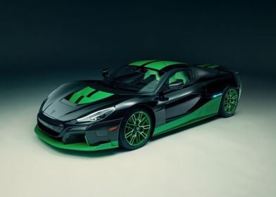 car rimac nevera green