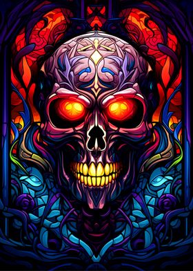 Stained Glass Skull