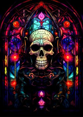 Stained Glass Skull