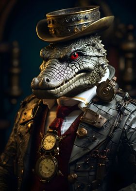 Steampunk Style Crocodile