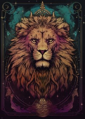 Lion Colorful poster