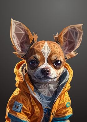 Dog Low Poly Engraved