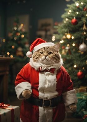 Christmas Santa Cat