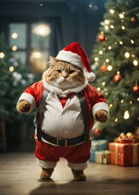 Santa Cat Christmas 