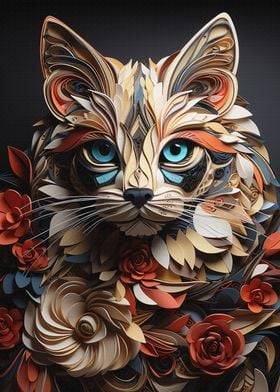 Fold Art Style Cat