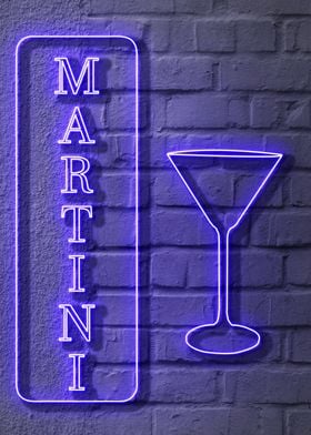 A Neon Martini Sign
