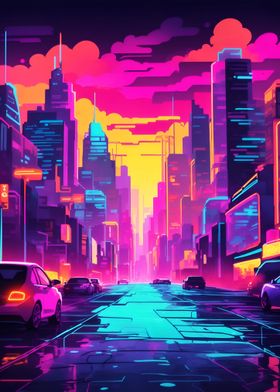 City Landscape Neon