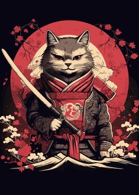 Cat Samurai Japanese