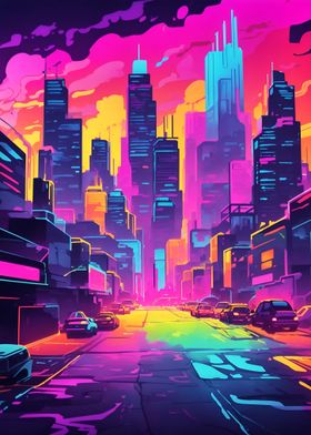 City Landscape Neon