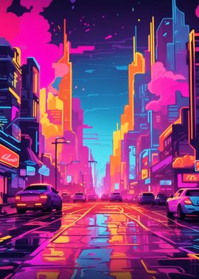 City Landscape Neon