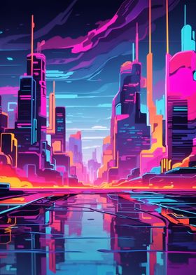 City Landscape Neon