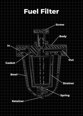 Fuel Filter car drawing