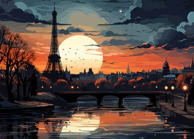 Paris City in Landscape