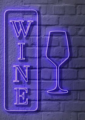 A Neon Wine Sign