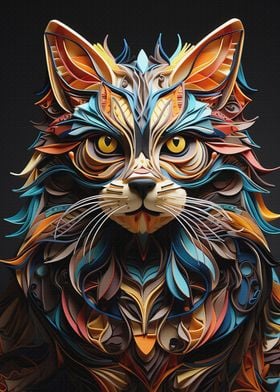 Fold Art Style Cat