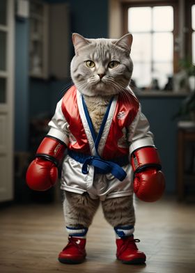 Boxing Cat Funny
