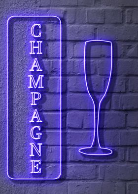 A Neon Champagne Sign