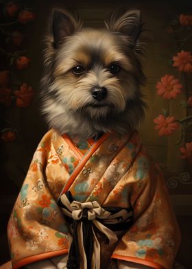 yorkshire dog dress kimono