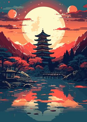 Fantasy Japan Moon Pagoda