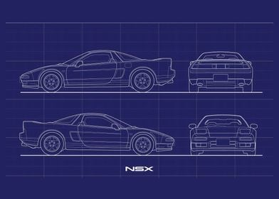 Honda NSX blueprint