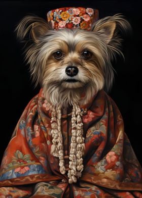 Yorkshire Dog In Kimono