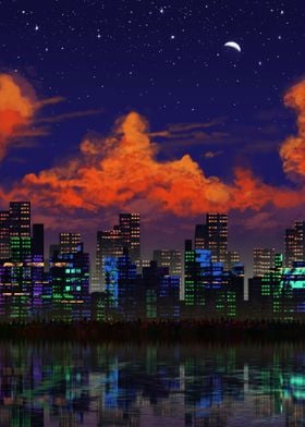 Evening City Skyline 1