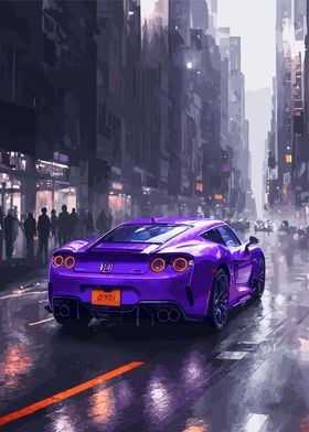 Purple Sport Car 