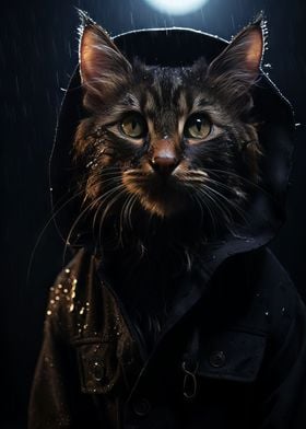 The Vintage Rainy Wet Cat