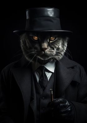 The Dark Crime Boss Cat