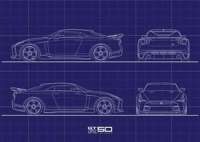 Nissan GTR Blueprint 