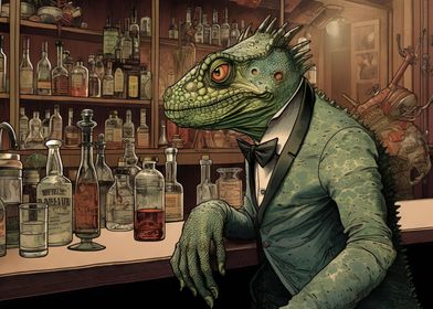 Lizard at the bar
