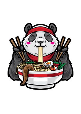 Panda Eating Noodles