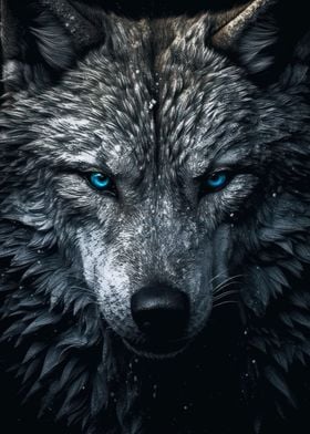 white wolf portrait