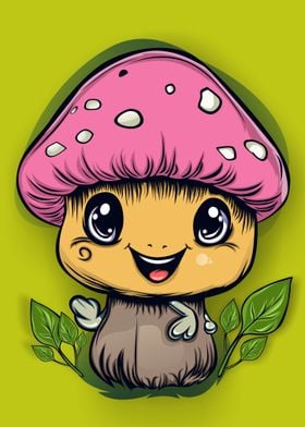 Cute Mushroom Cartoon Post