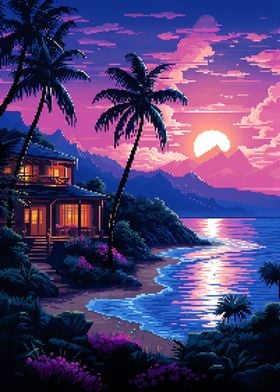 Hawaii Dream Pixel Art