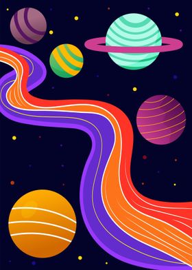 Planets and Winding Road