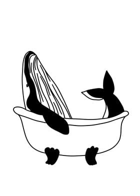 Humpback whale taking bath