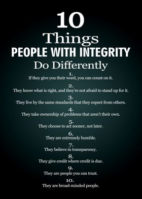 10 Things With Integrity