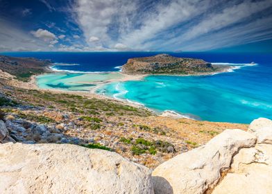 View of Balos lagoon Crete