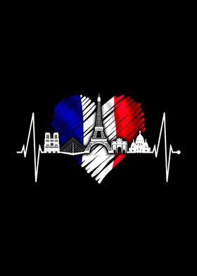 Paris Skyline Heartbeat