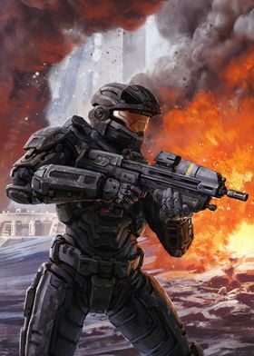 Displate - Poster en Métal - Monté sur Aimant - Halo Game - Halo Graphics -  UNSC Misriah Armory - Taille M - 32x45cm Matt : : Cuisine et Maison
