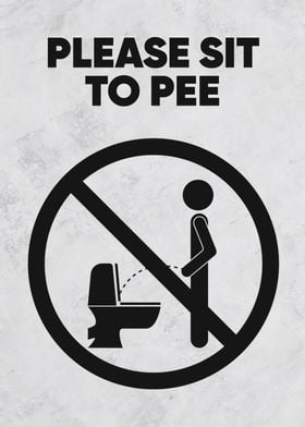 please sit to pee sign