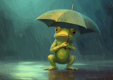 Happy Frog Rain Cute