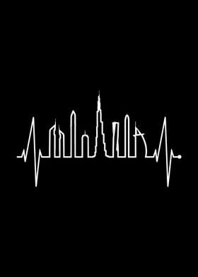 Dubai Skyline Heartbeat