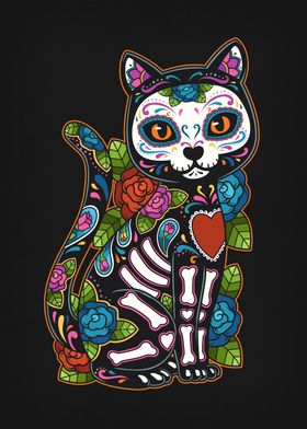 Cat Sugar Skull