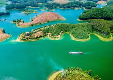 Aerial photo Thac Ba lake
